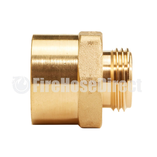 Brass 1" Female NPT to Male GHT (Hex)