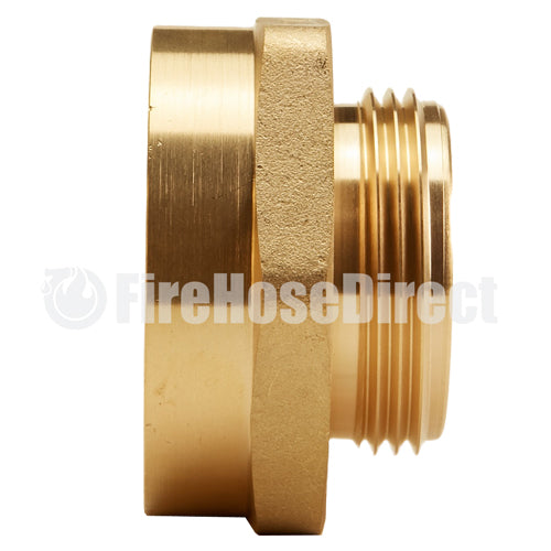 Brass 2" Female NPT to 1 1/2" Male NH (Hex)