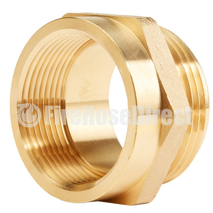 Brass 1 1/2" Female NPT to 1 1/2" Male NH / NST (Hex)