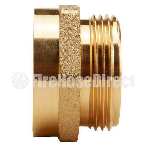 Brass 1 1/2" Female NPT to 1 1/2" Male NH / NST (Hex)