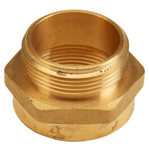 Brass 1 1/2" Female NPT to 1 1/2" Male NPSH (Hex)