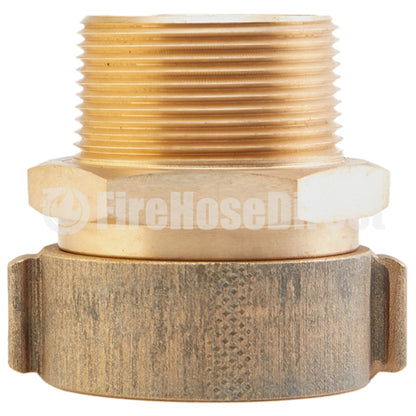 Brass 1 1/2" Swivel Female NH to 1 1/2" Male NPT (Rocker Lug) - USA