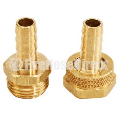 Brass Garden Hose Coupling Set (1/2" Hose)