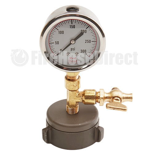 Aluminum 1 1/2" NH Cap Gauge With Bleeder Valve