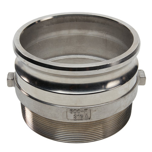 Stainless Steel 6" Camlock Male x 6" NPT Male