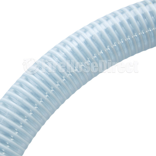 White - Clear 1 1/2" x 10' Thread / Thread Suction Hose (NH / NST)