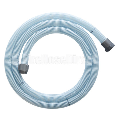 White - Clear 1 1/2" x 10' Thread / Thread Suction Hose (NH / NST)