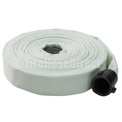 White 1 1/2" x 100' Single Jacket Mill Hose (Alum NH Couplings)