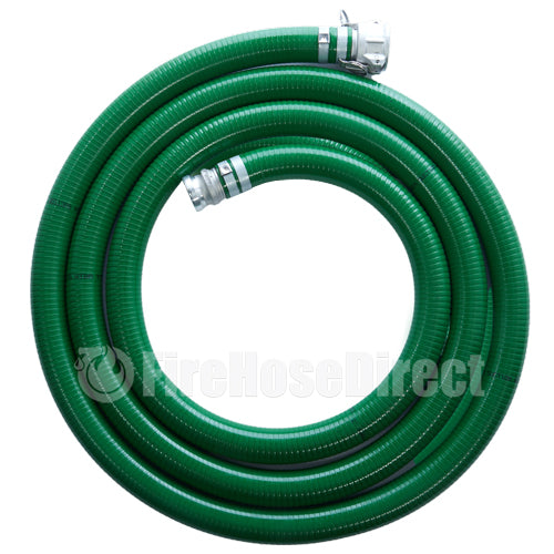 Green 2" x 20' Camlock Suction Hose