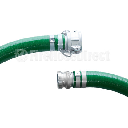 Green 2" x 20' Camlock Suction Hose