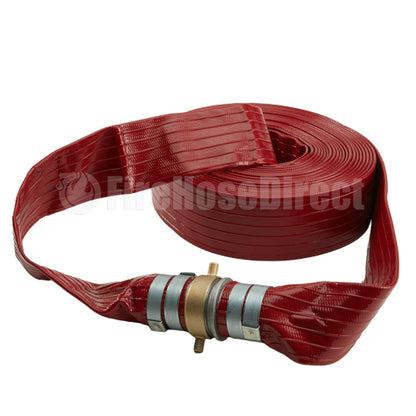 Red 2" x 50' Medium Duty Discharge Hose