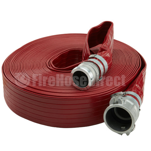 Red 2" x 100' Camlock Medium Duty Hose