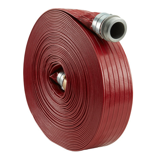 Red 2" x 100' Medium Duty Discharge Hose