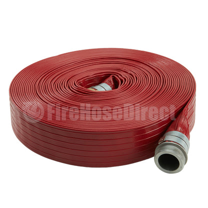 Red 2" x 100' Medium Duty Discharge Hose