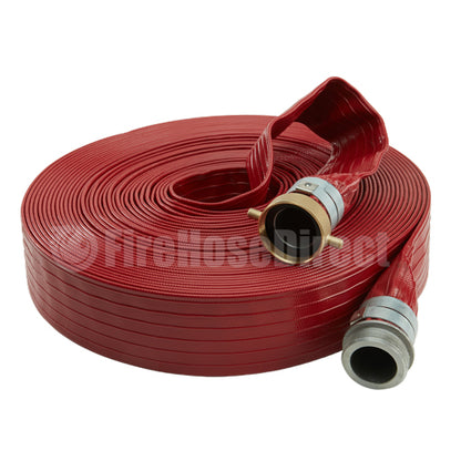 Red 2" x 100' Medium Duty Discharge Hose