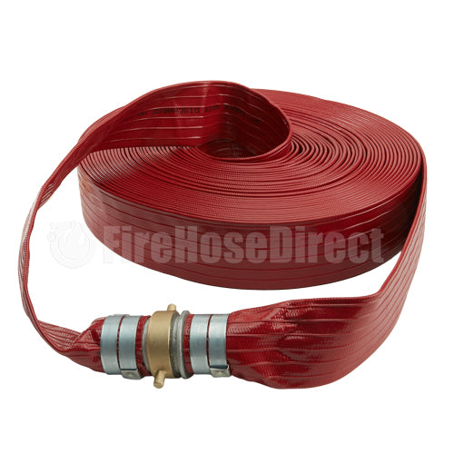 Red 2" x 100' Medium Duty Discharge Hose