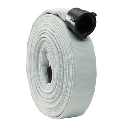 White 2" x 50' Single Jacket Mill Hose (Alum NPSH Couplings)