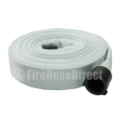 White 2" x 50' Single Jacket Mill Hose (Alum NPSH Couplings)