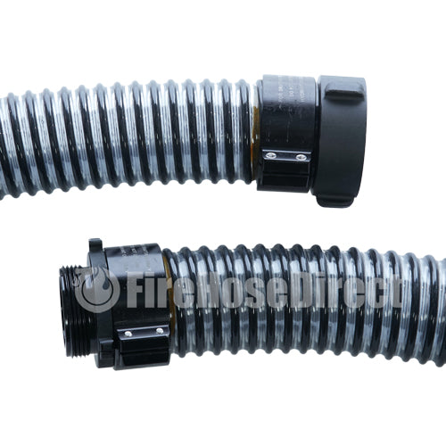 Black / Clear 2 1/2" x 10' Rocker Lug Suction Hose (NH)