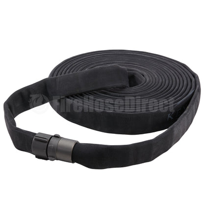 Black 1 1/2" x 50' Double Jacket Fire Hose (Alum NH Couplings)