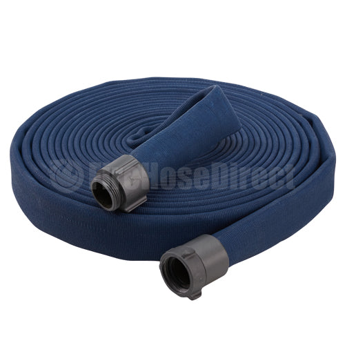 Blue 1 1/2" x 50' Double Jacket Fire Hose (Alum NH Couplings)