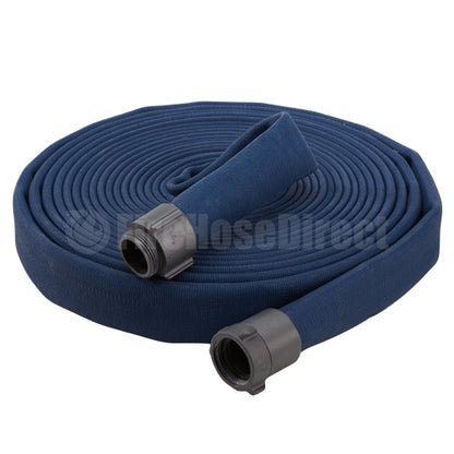 Blue 1 1/2" x 50' Double Jacket Fire Hose (Alum NH Couplings)