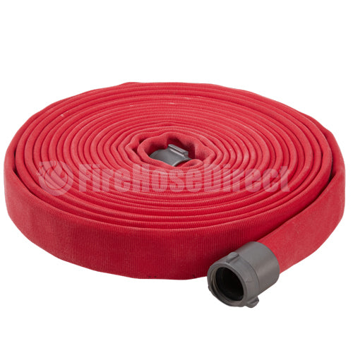 Red 1 1/2" x 50' Double Jacket Fire Hose (Alum NH Couplings)