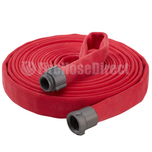 Red 1 1/2" x 50' Double Jacket Fire Hose (Alum NH Couplings)