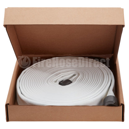 White 1 1/2" x 50' Double Jacket Industrial Hose (Alum NH Couplings)