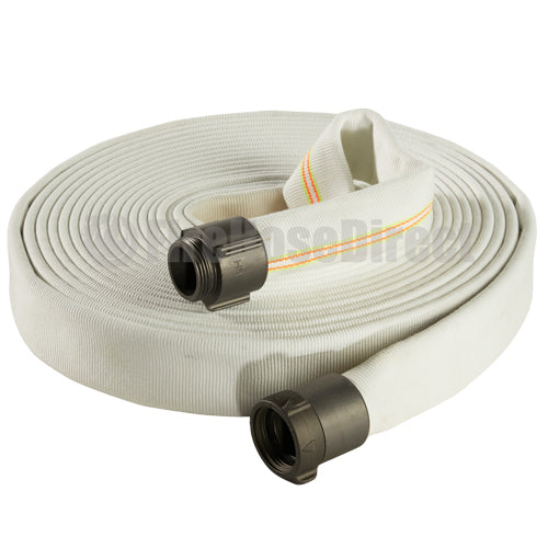 White 1 1/2" x 50' Double Jacket Industrial Hose (Alum NH Couplings)