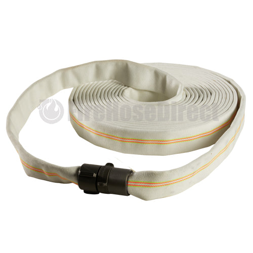 White 1 1/2" x 50' Double Jacket Industrial Hose (Alum NH Couplings)