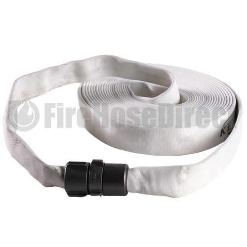 White 1 1/2" x 50' Single Jacket Hose (Alum NH Couplings)