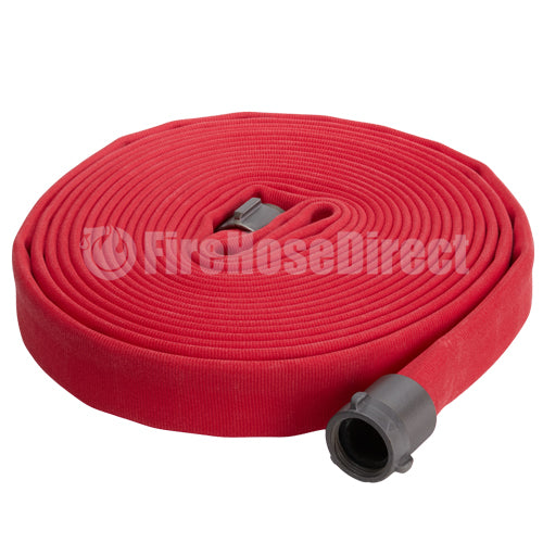 Red 1 1/2" x 15' Double Jacket Fire Hose (Alum NH Couplings)