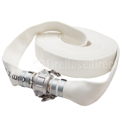 White 2" x 50' Camlock Double Jacket Mill Hose