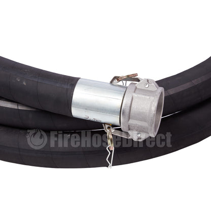 Black 2" x 20' Heavy-Duty Camlock Suction Hose