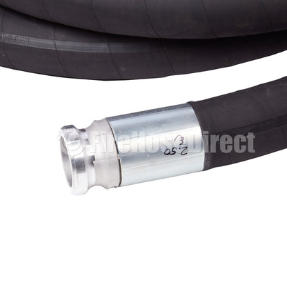 Black 2" x 20' Heavy-Duty Camlock Suction Hose