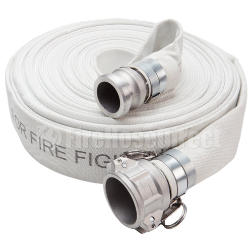 White 2" x 100' Camlock Single Jacket Mill Hose