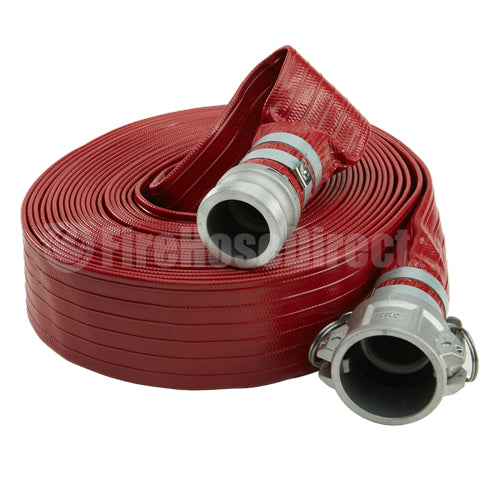 Red 1 1/2" x 50' Camlock Medium Duty Hose