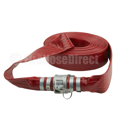 Red 1 1/2" x 50' Camlock Medium Duty Hose