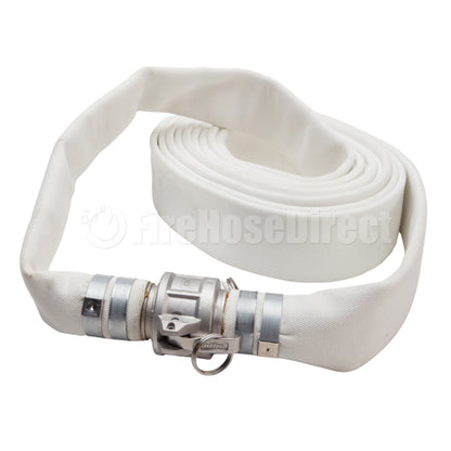 White 3" x 25' Camlock Double Jacket Mill Hose