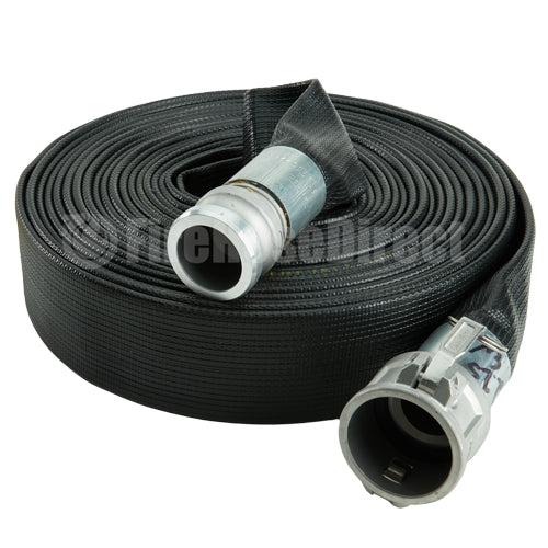 Black 3" x 50' Camlock Rubber Heavy-Duty Hose