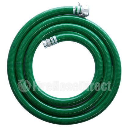 Green 4" x 20' Camlock Suction Hose