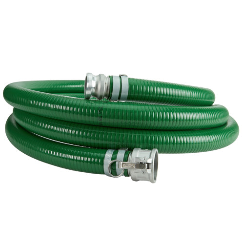 Green 6" x 20' Camlock Suction Hose