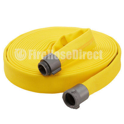 Yellow 1" x 50' Double Jacket Industrial Hose (Alum NH Couplings)