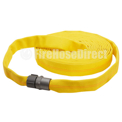 Yellow 1" x 50' Double Jacket Industrial Hose (Alum NH Couplings)