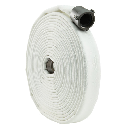 White 2" x 50' Double Jacket Mill Hose (Alum NPSH Couplings)