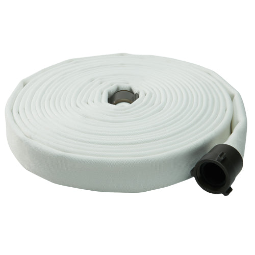 White 2 1/2" x 25' Double Jacket Mill Hose (Alum NH Couplings)