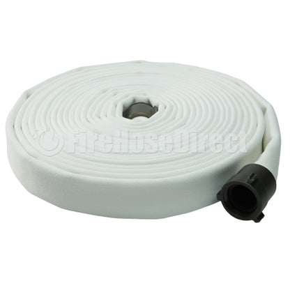 White 2 1/2" x 50' Double Jacket Mill Hose (Alum NH Couplings)