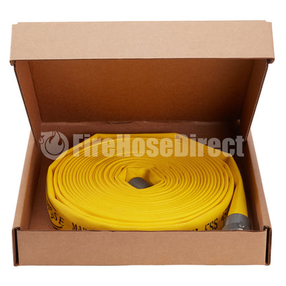 Yellow 1" x 100' Forestry Hose (Alum NPSH Couplings) - USA Made