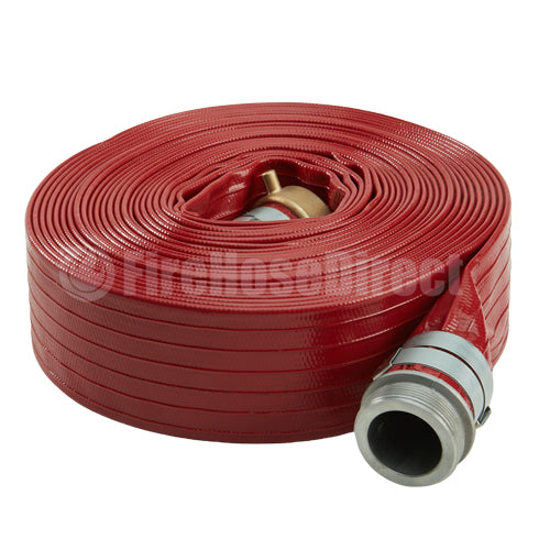 Red 4" x 50' Medium Duty Discharge Hose